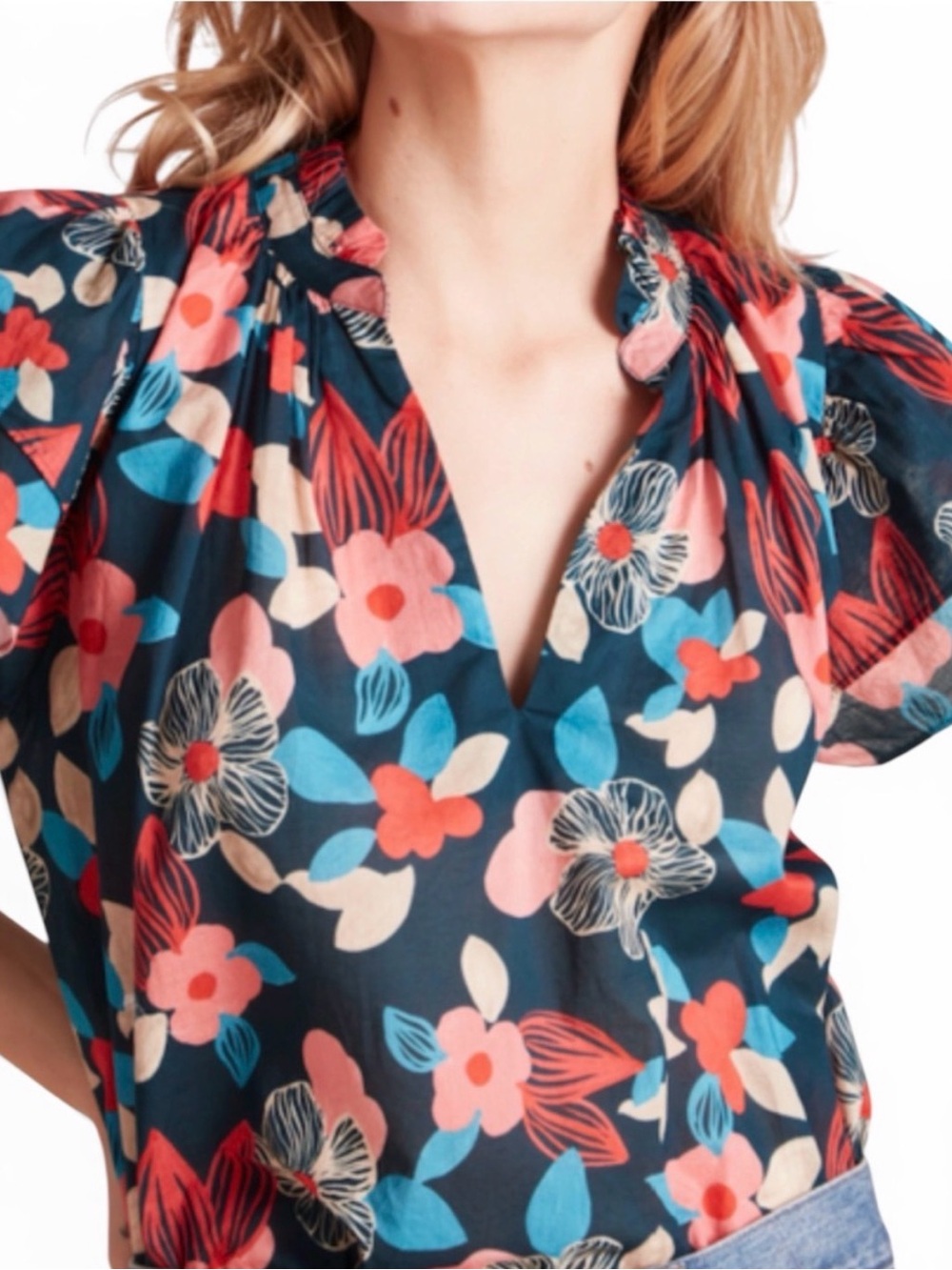 NWT Trovata Birds of Paradis Clover Shirt in Pink Hibiscus size S 100% cotton